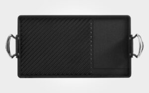 45cm Britannia cast iron double burner griddle