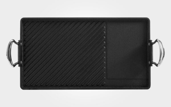 45cm Britannia cast iron double burner griddle