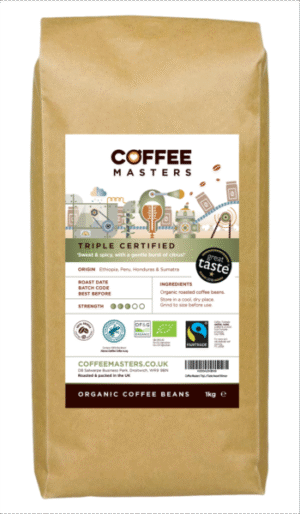 Coffee Masters - Triple Certified Organic Blend Coffee Beans (200g) or (1x1kg)